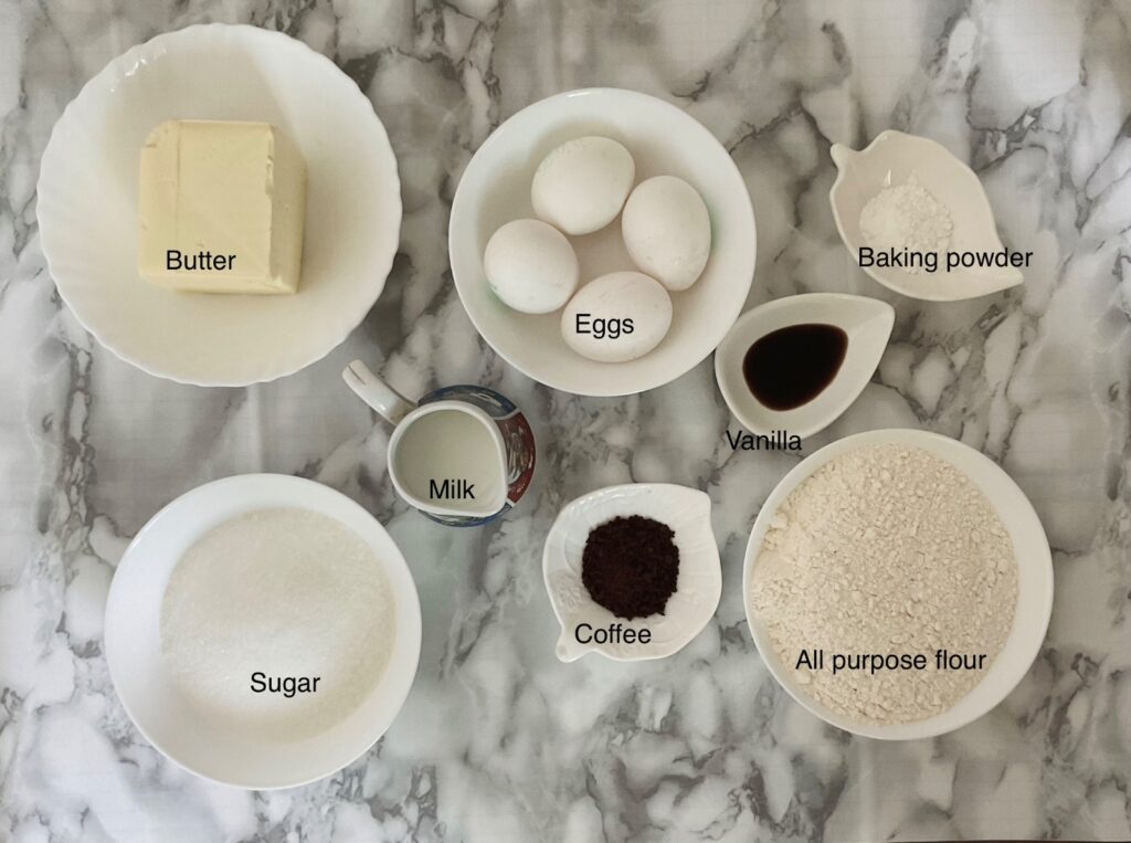ingredients for the cinnamon coffee cake